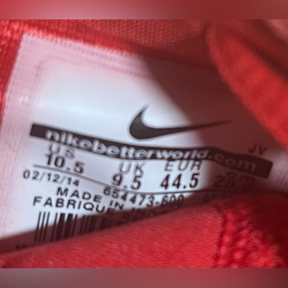 Nike Kaishi Suede Mens Size 10.5 Running Shoes Sneakers Red Black 654473-600 - Picture 8 of 8